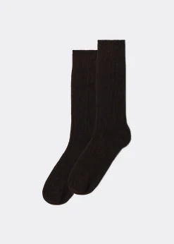 Short Socks^Calzedonia Men's Short Ribbed Socks With Wool And Cashmere 015 - Brown