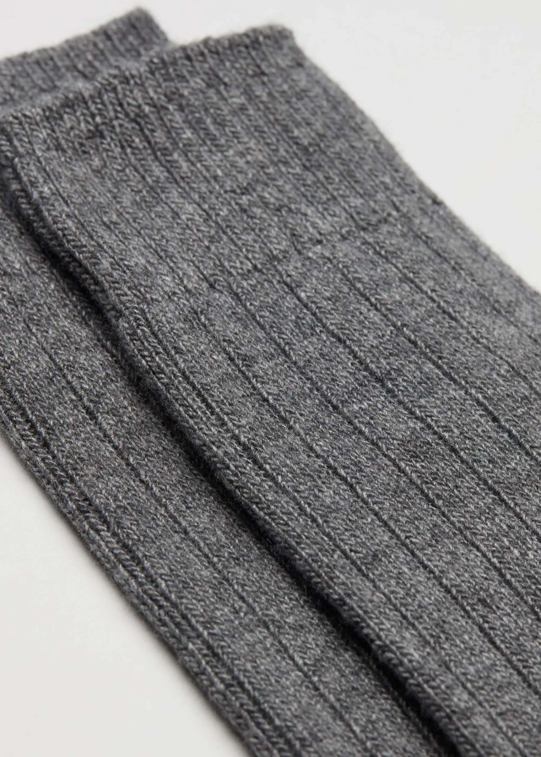 Short Socks^Calzedonia Men's Short Ribbed Socks With Wool And Cashmere 042 - Mid Grey Blend