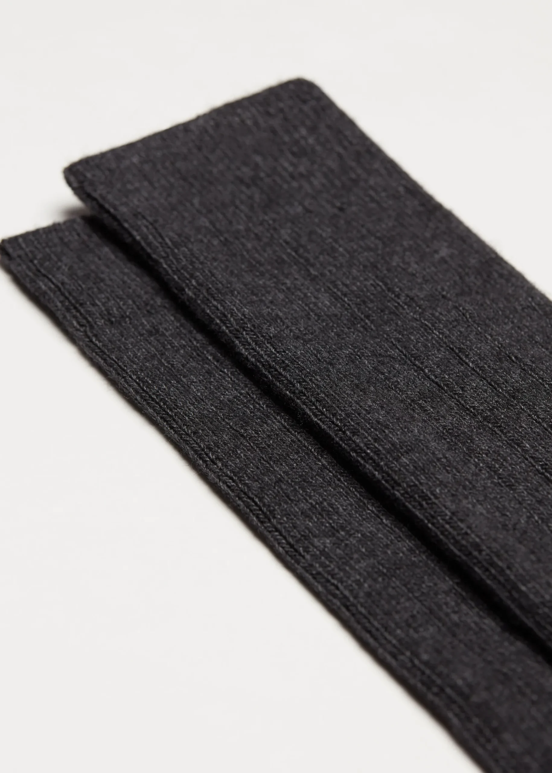 Short Socks^Calzedonia Men's Short Ribbed Socks With Wool And Cashmere 711 - Charcoal Grey Blend