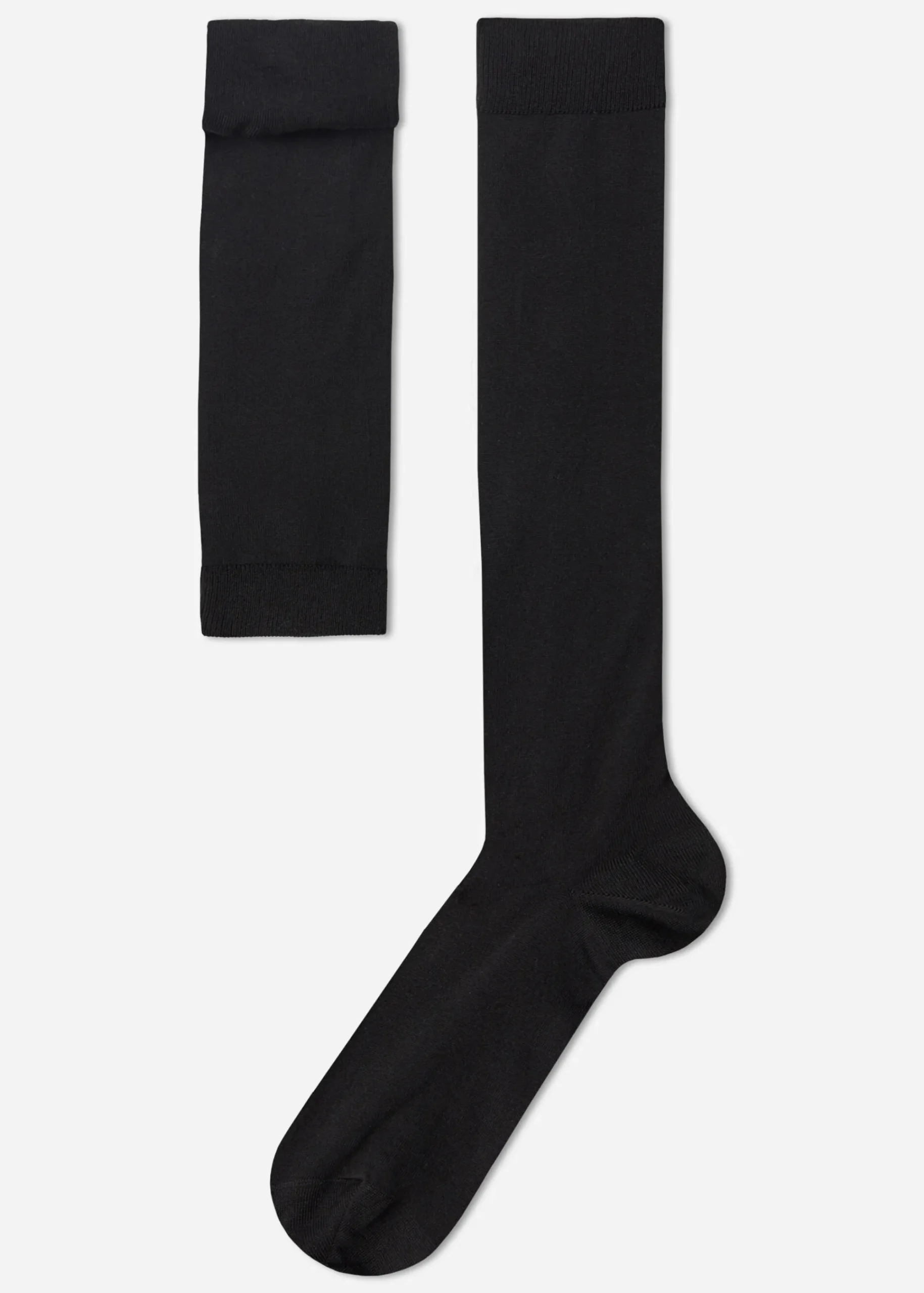 Long Socks^Calzedonia Men's Stretch Cotton Long Socks 019 - Black