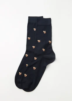 Short Socks^Calzedonia Men's Summer Print Crew Socks 9721 - Blue Coconut Print