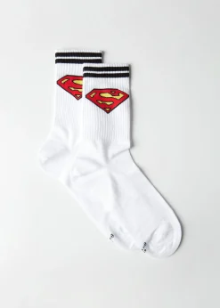 Short Socks^Calzedonia Men's Superman Crew Socks 9706 - White Superman Logo