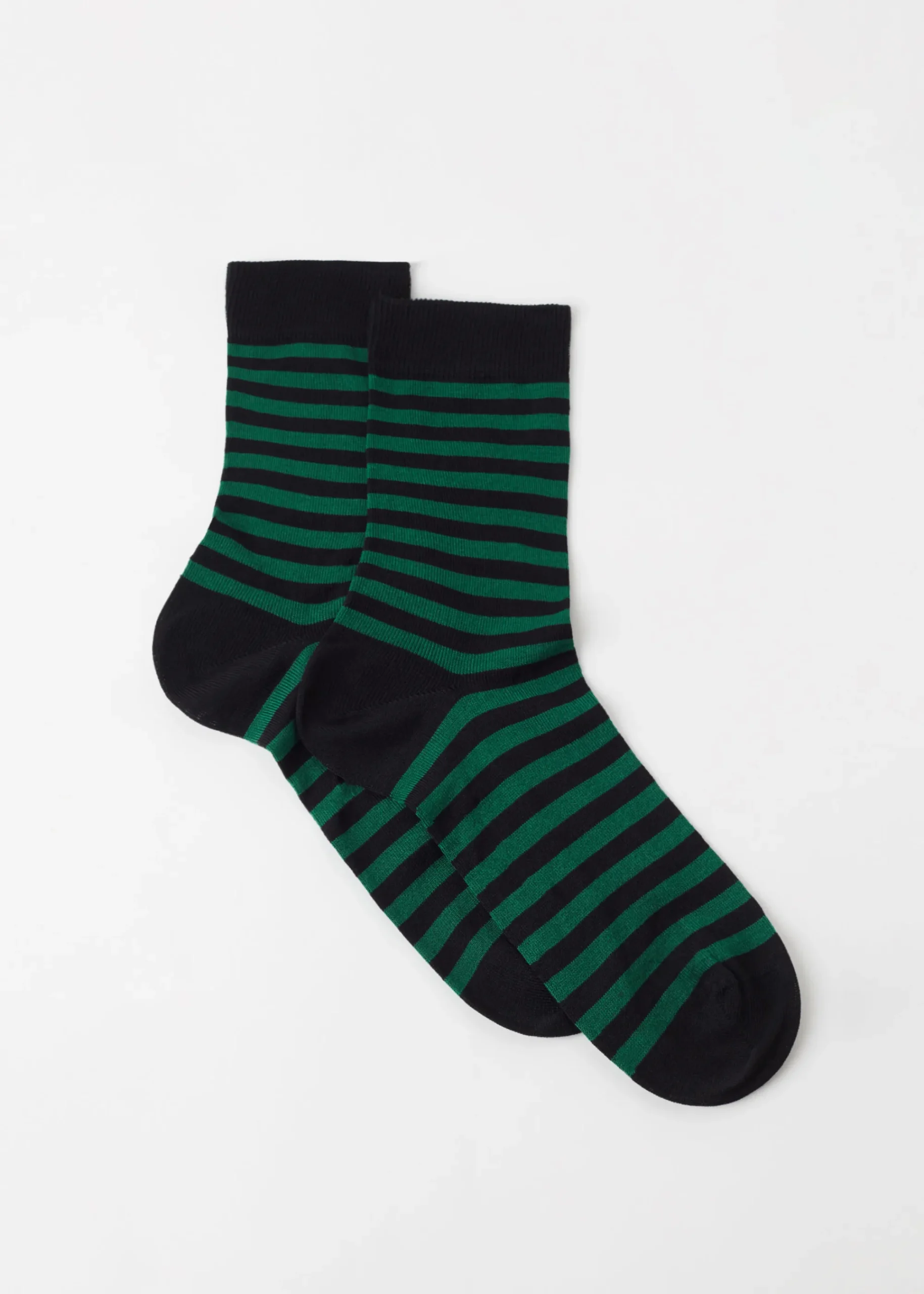 Short Socks^Calzedonia Men's Two-Tone Striped Crew Socks 9712 - Two-Tone Black Stripes
