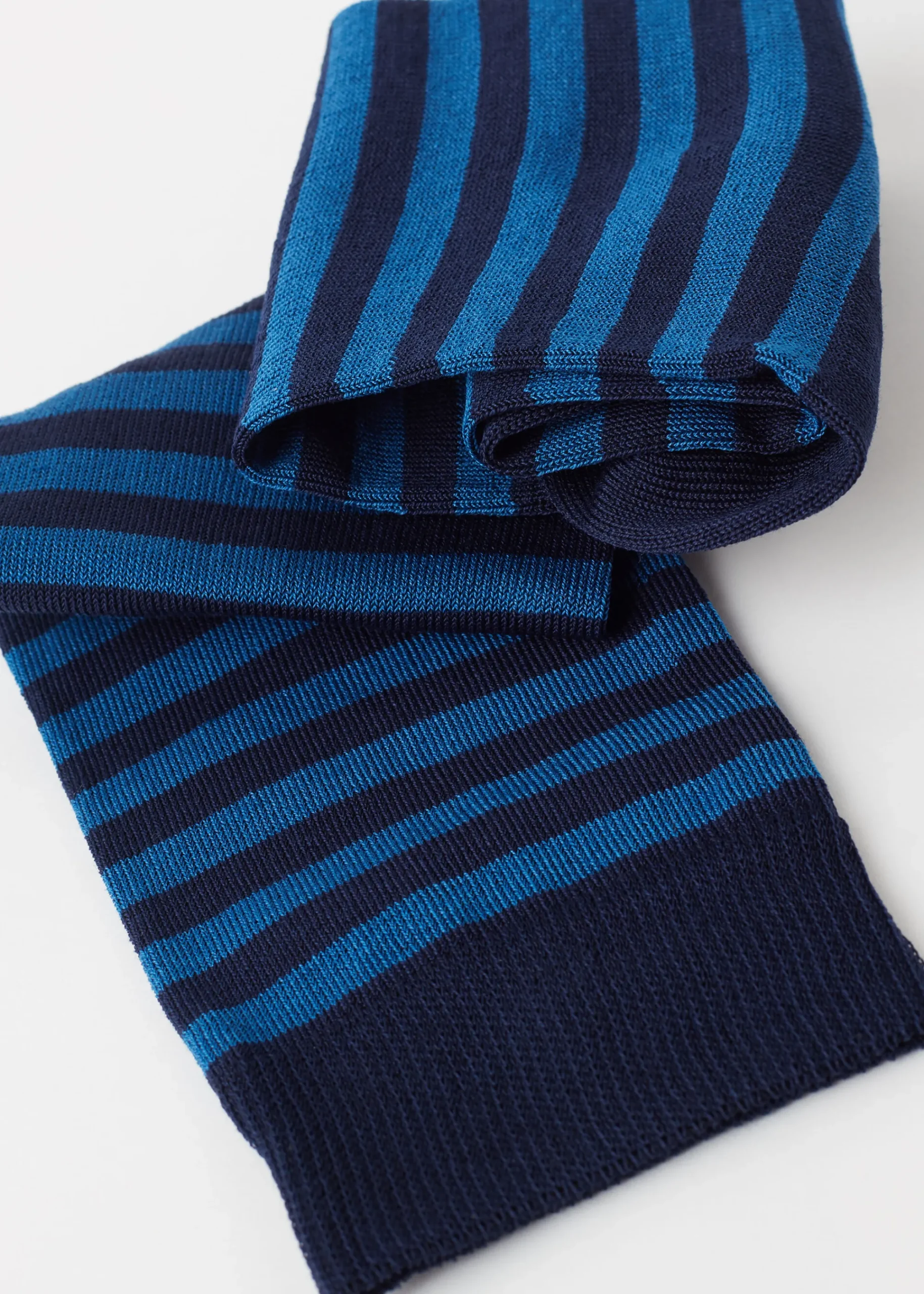 Short Socks^Calzedonia Men's Two-Tone Striped Crew Socks 9713 - Two-Tone Blue Stripe