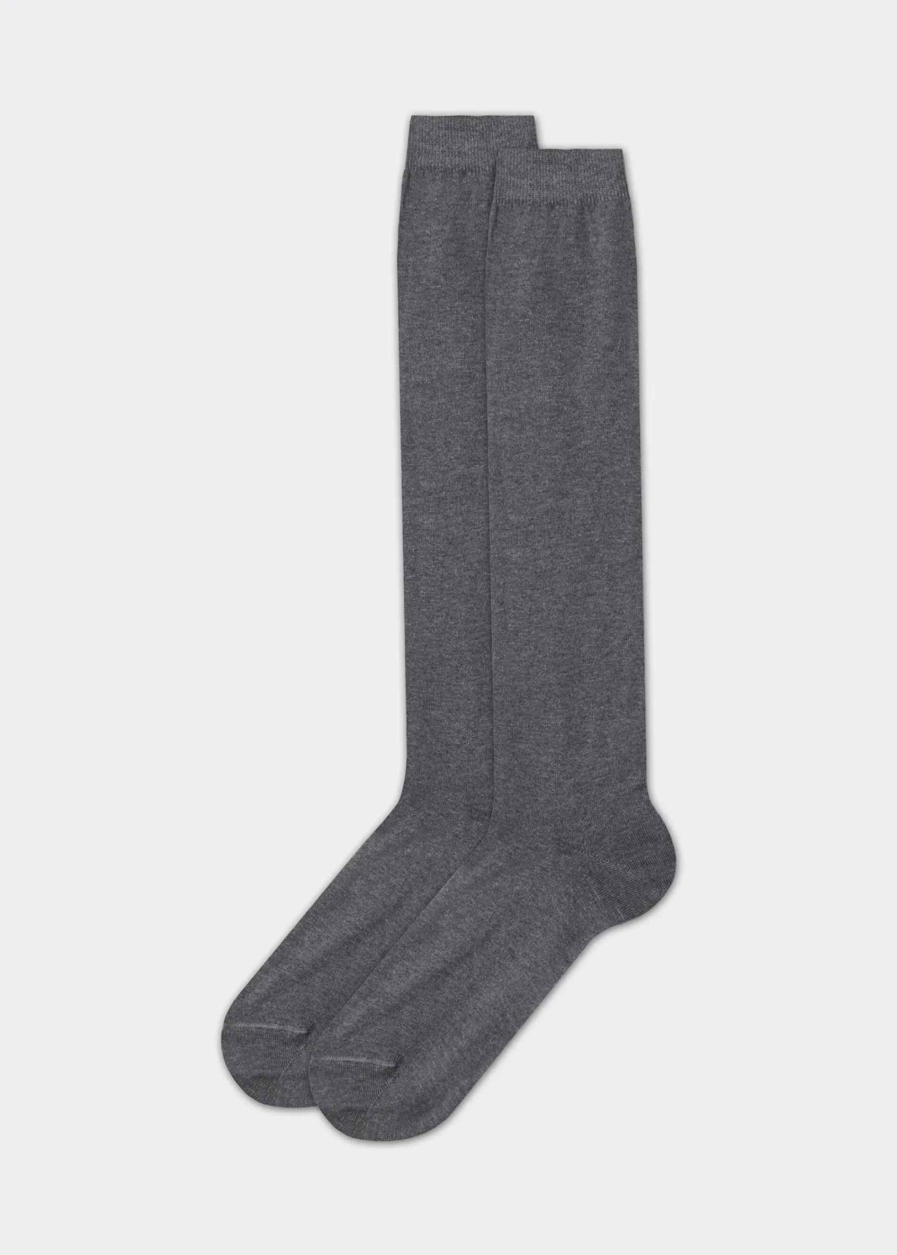Long Socks^Calzedonia Men's Warm Cotton Long Socks 042 - Mid Grey Blend