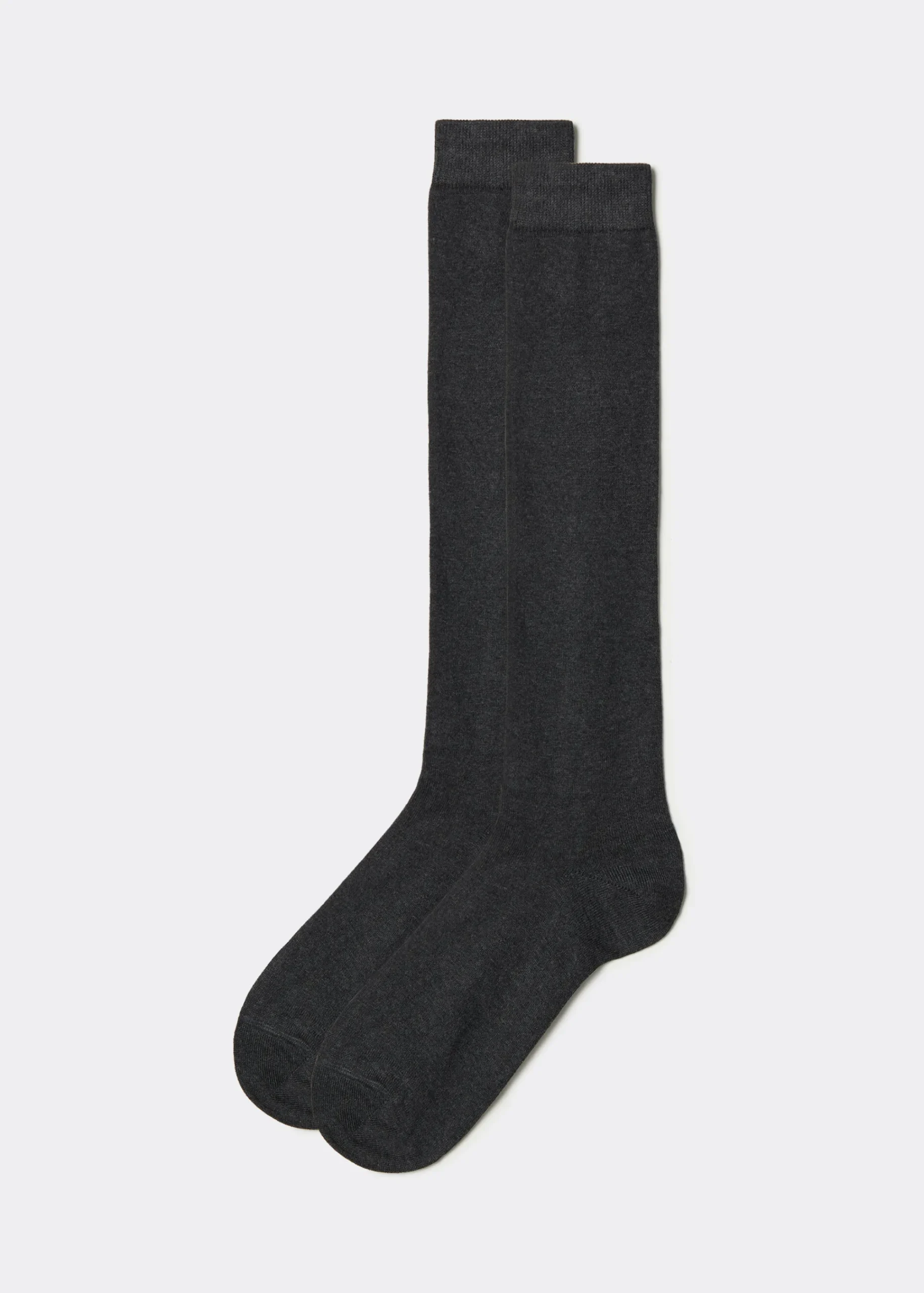 Long Socks^Calzedonia Men's Warm Cotton Long Socks 020 - Anthracite Grey Blend