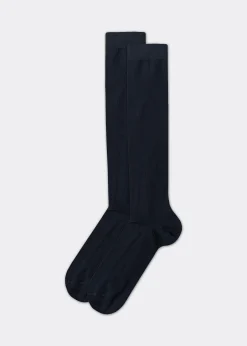 Long Socks^Calzedonia Men's Warm Cotton Long Socks 016 - Blue