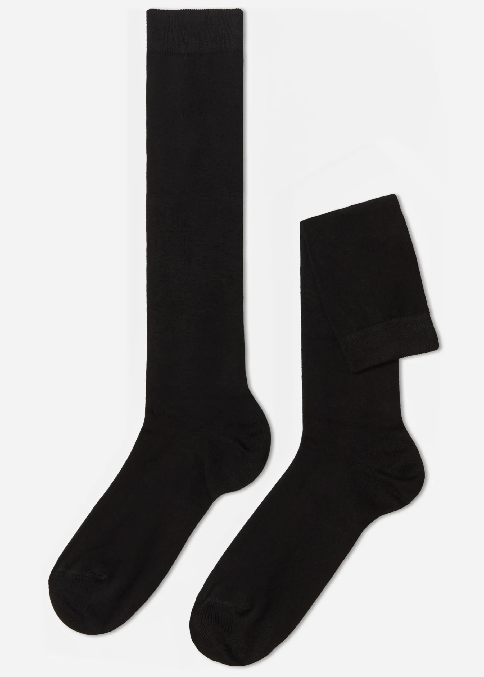 Long Socks^Calzedonia Men's Warm Cotton Long Socks 019 - Black