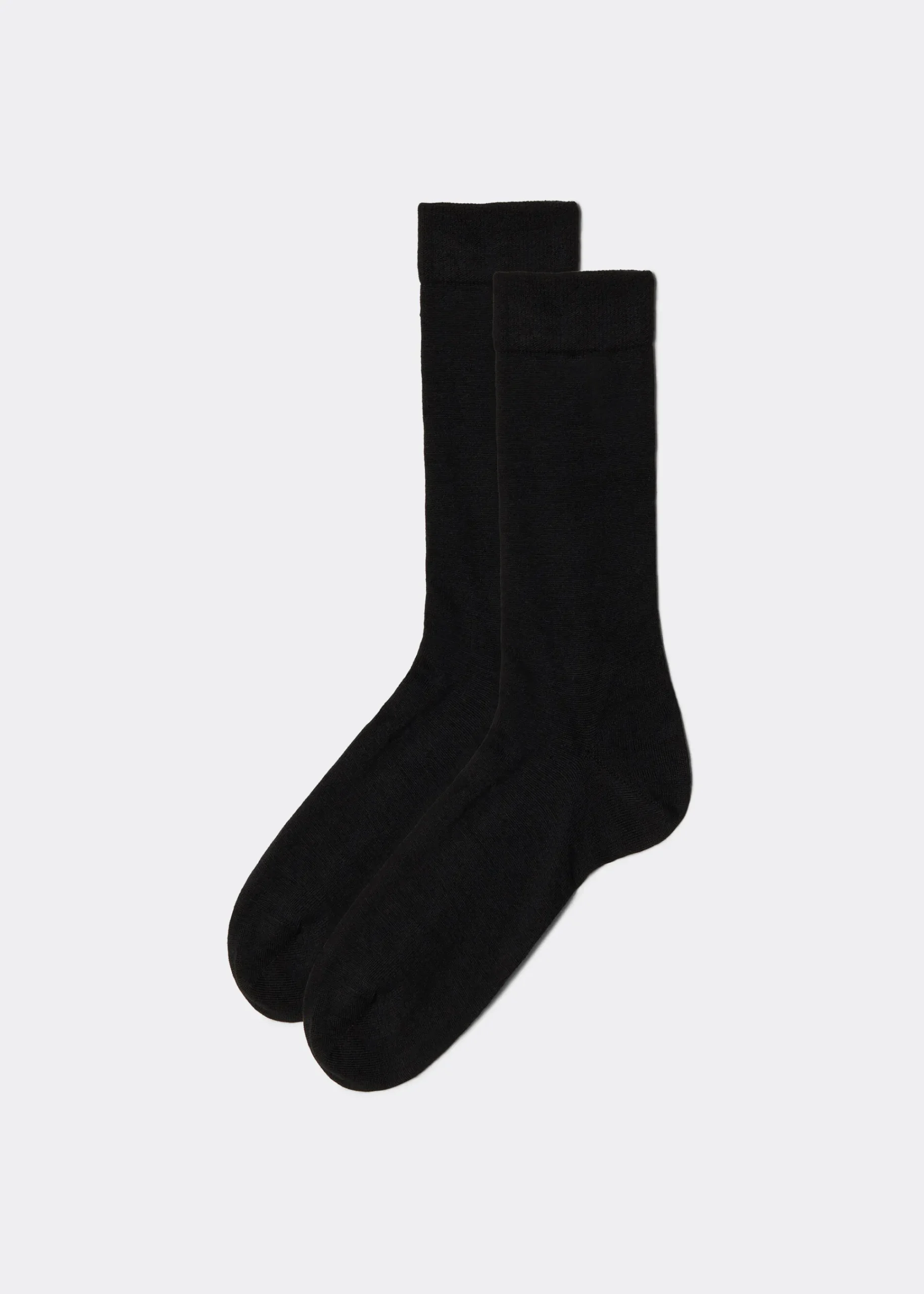 Short Socks^Calzedonia Men's Wool And Cotton Crew Socks 019 - Black