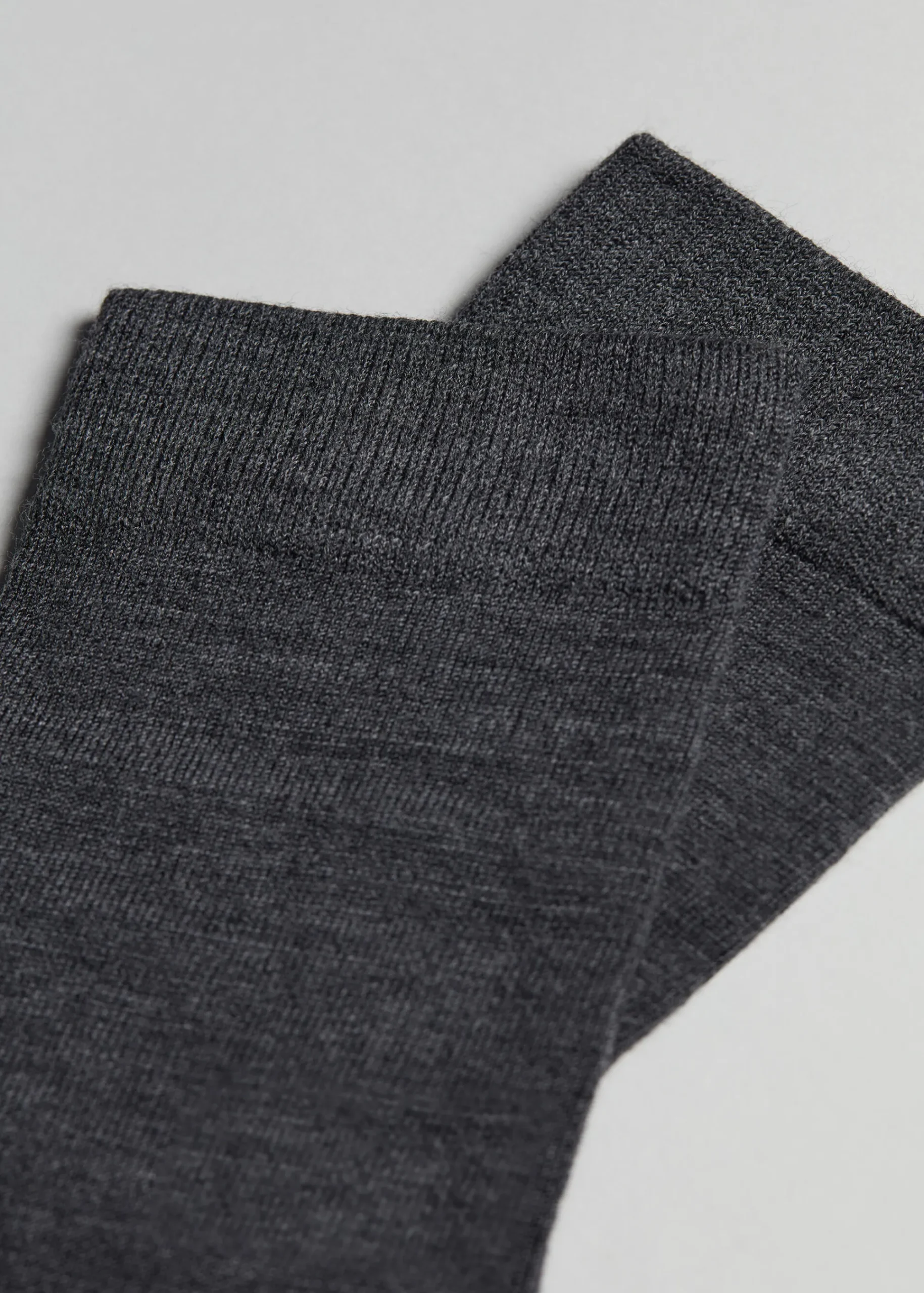 Short Socks^Calzedonia Men's Wool And Cotton Crew Socks 711 - Charcoal Grey Blend