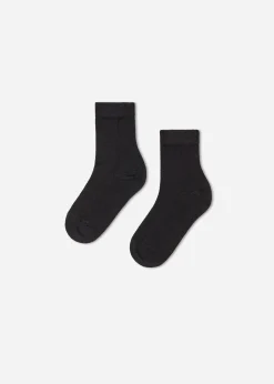 Socks^Calzedonia Newborn Cotton Short Socks 019 - Black