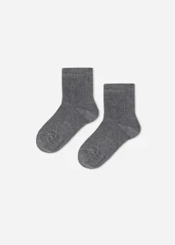 Socks^Calzedonia Newborn Short Socks With Cashmere 042 - Mid Grey Blend