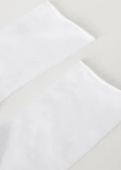 Short Socks^Calzedonia Non-Elastic Cotton Ankle Socks 001 - White