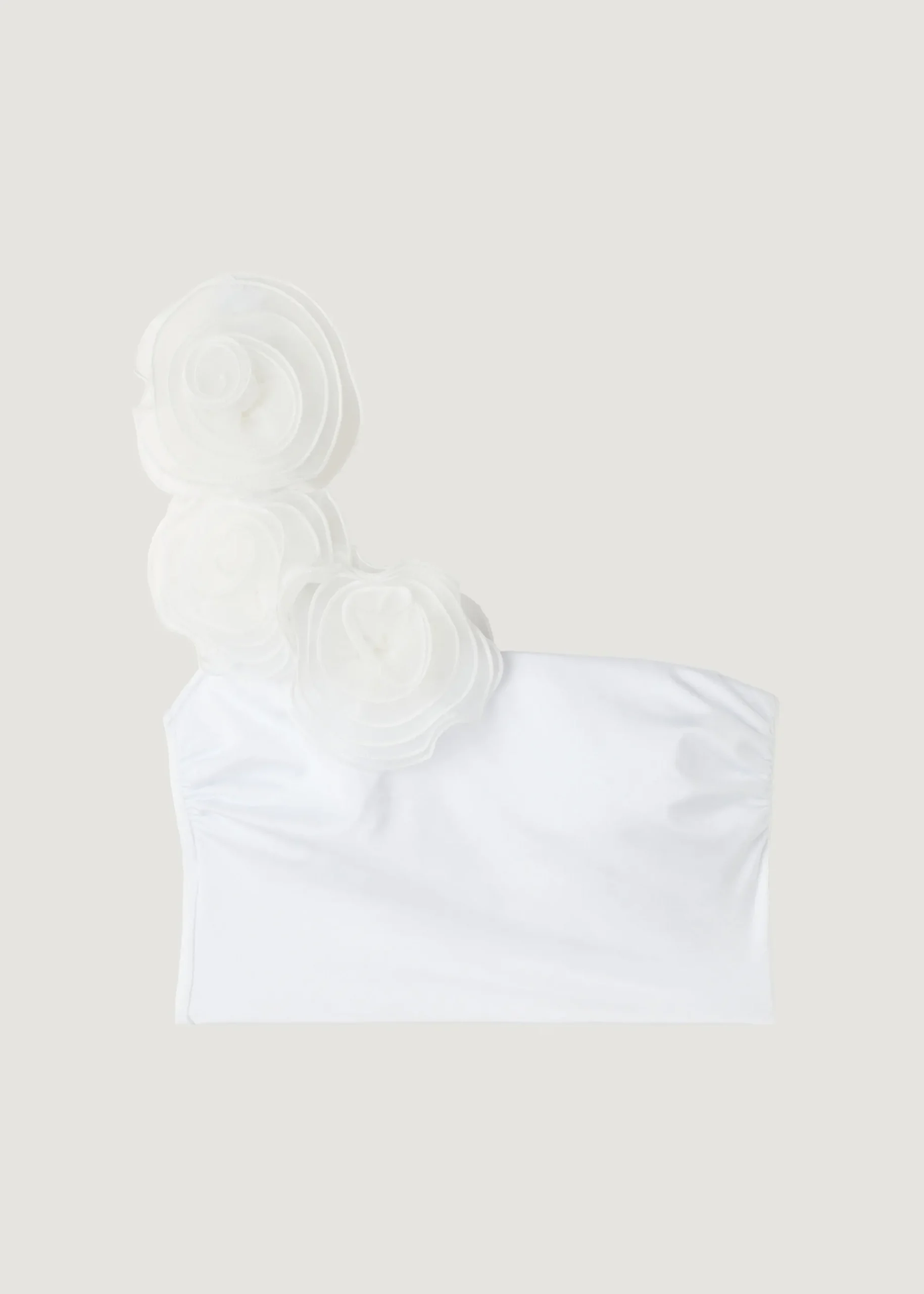Bikini^Calzedonia One-Shoulder Bandeau Tankini Top Bora Bora 704C - Shiny White