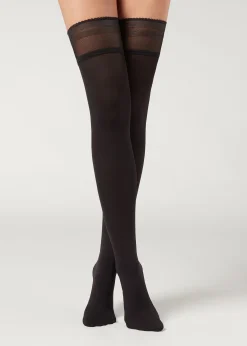 Stockings^Calzedonia Opaque Soft Touch Hold-Ups 019 - Black