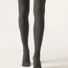 Over-The-Knee Socks^Calzedonia Openwork Wool Over-The-Knee Socks 9550 - Ch-Costina Antracite