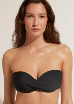 Bikini^Calzedonia Padded Bandeau Bikini Top Indonesia 06 - Black