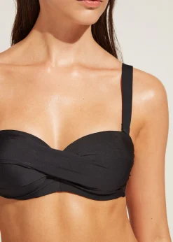 Bikini^Calzedonia Padded Bandeau Bikini Top Indonesia 06 - Black