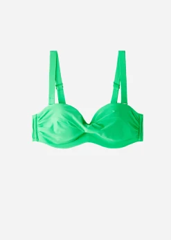 Bikini^Calzedonia Padded Bandeau Bikini Top Indonesia 615C - Shiny Green