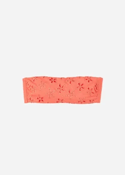 Bikini^Calzedonia Padded Bandeau Bikini Top Corfu 619C - Orange Coral