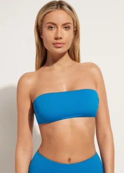 Bikini^Calzedonia Padded Bandeau Bikini Top Indonesia 681C - Electric Blue