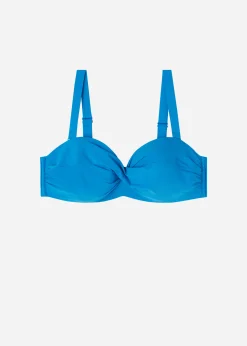 Bikini^Calzedonia Padded Bandeau Bikini Top Indonesia 681C - Electric Blue