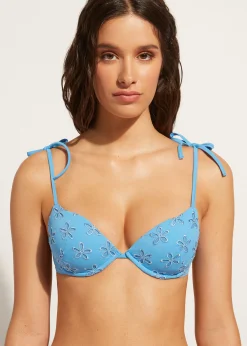 Bikini^Calzedonia Padded Push-Up Bikini Top Corfu 640C - Ocean Blue