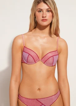 Bikini^Calzedonia Padded Push-Up Bikini Top Lisbona 692C - Patchwork Pink