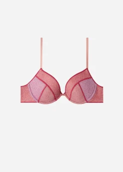 Bikini^Calzedonia Padded Push-Up Bikini Top Lisbona 692C - Patchwork Pink