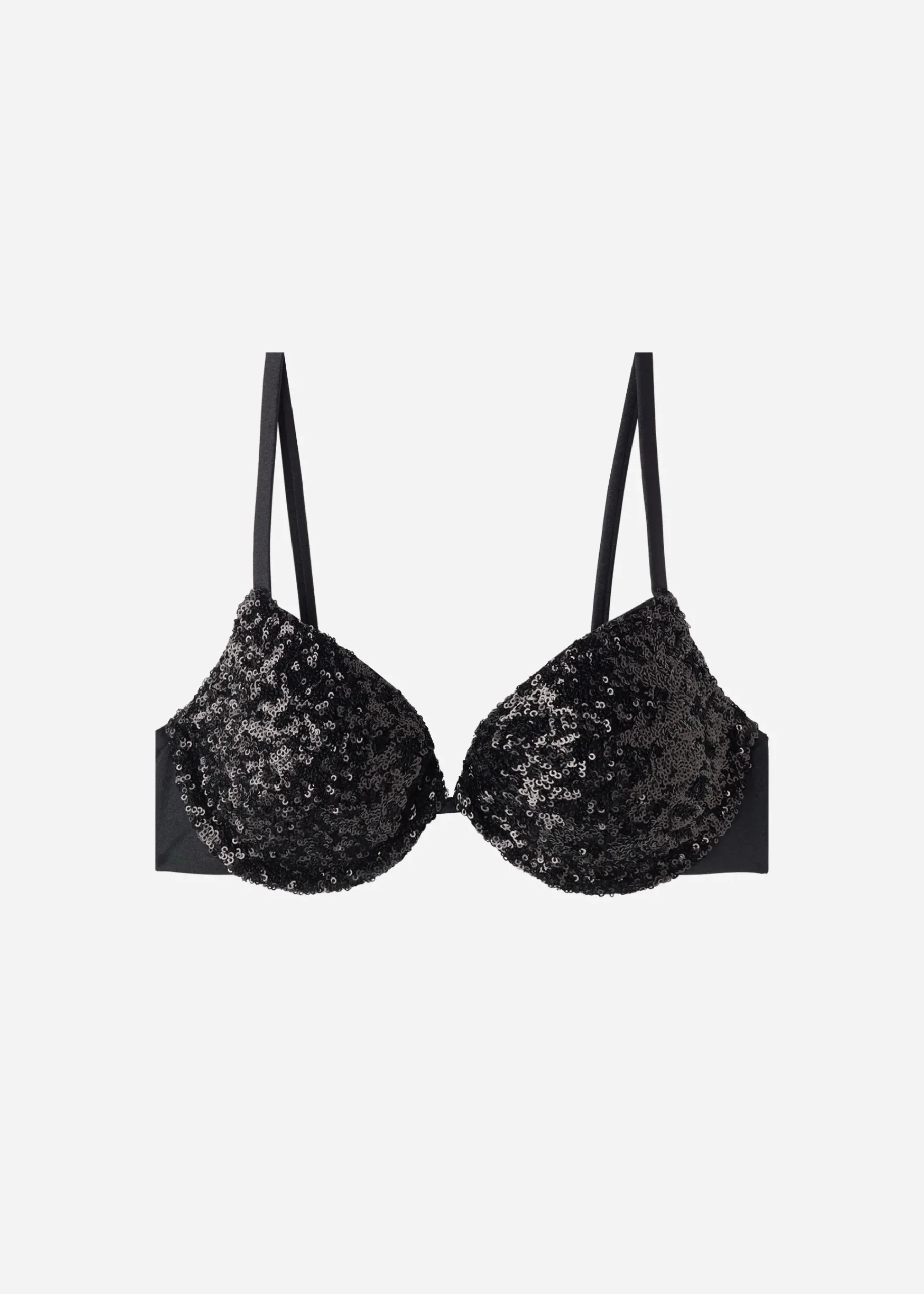 Bikini^Calzedonia Padded Push-Up Bikini Top Cannes 650C - Black Sequin