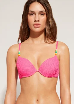 Bikini^Calzedonia Padded Push-Up Bikini Top San Diego 641C - Candy Pink