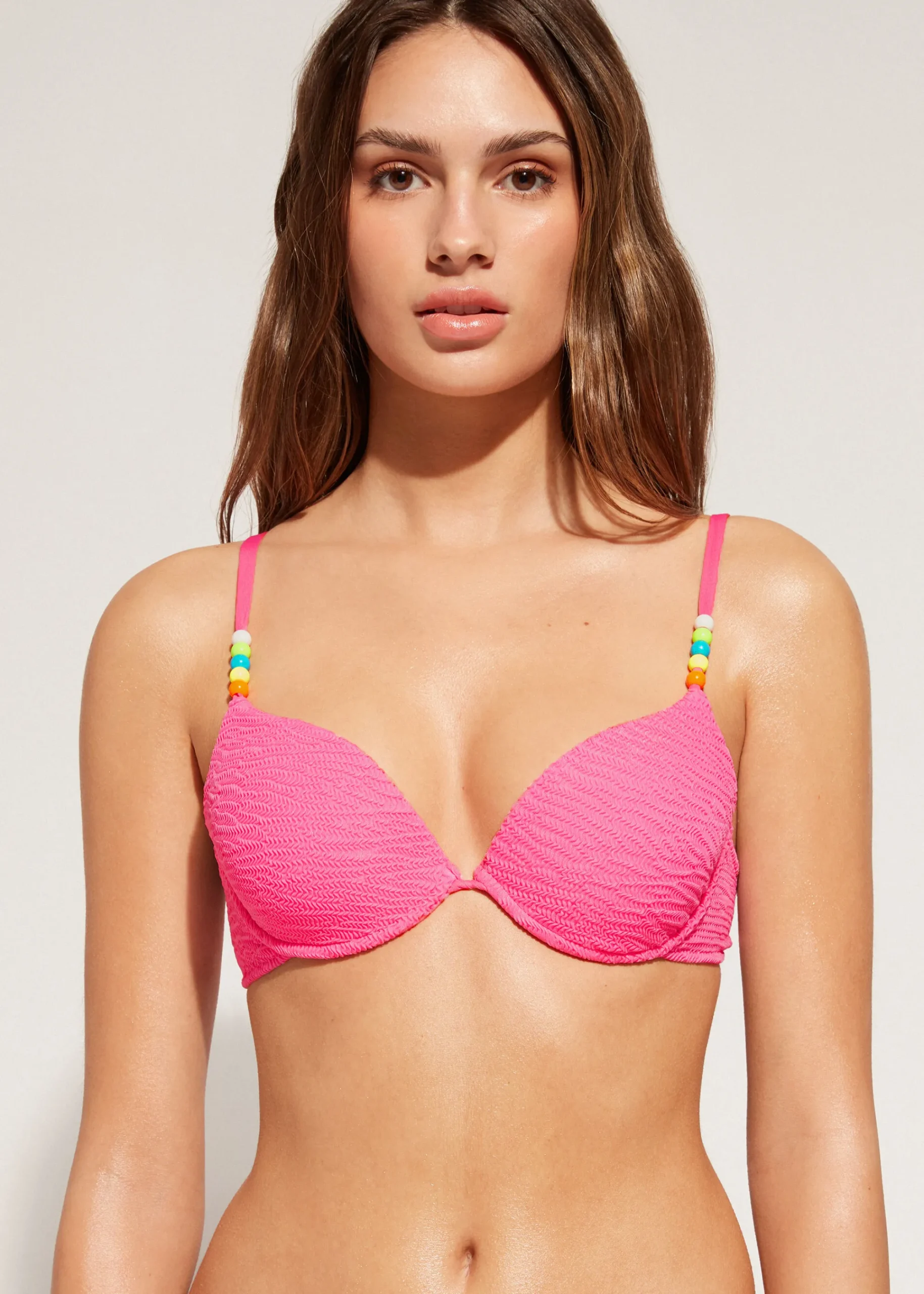 Bikini^Calzedonia Padded Push-Up Bikini Top San Diego 641C - Candy Pink