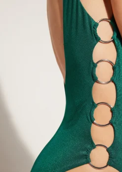 One-Piece Swimswuits^Calzedonia Padded Swimsuit Hollywood 651C - Shiny Green
