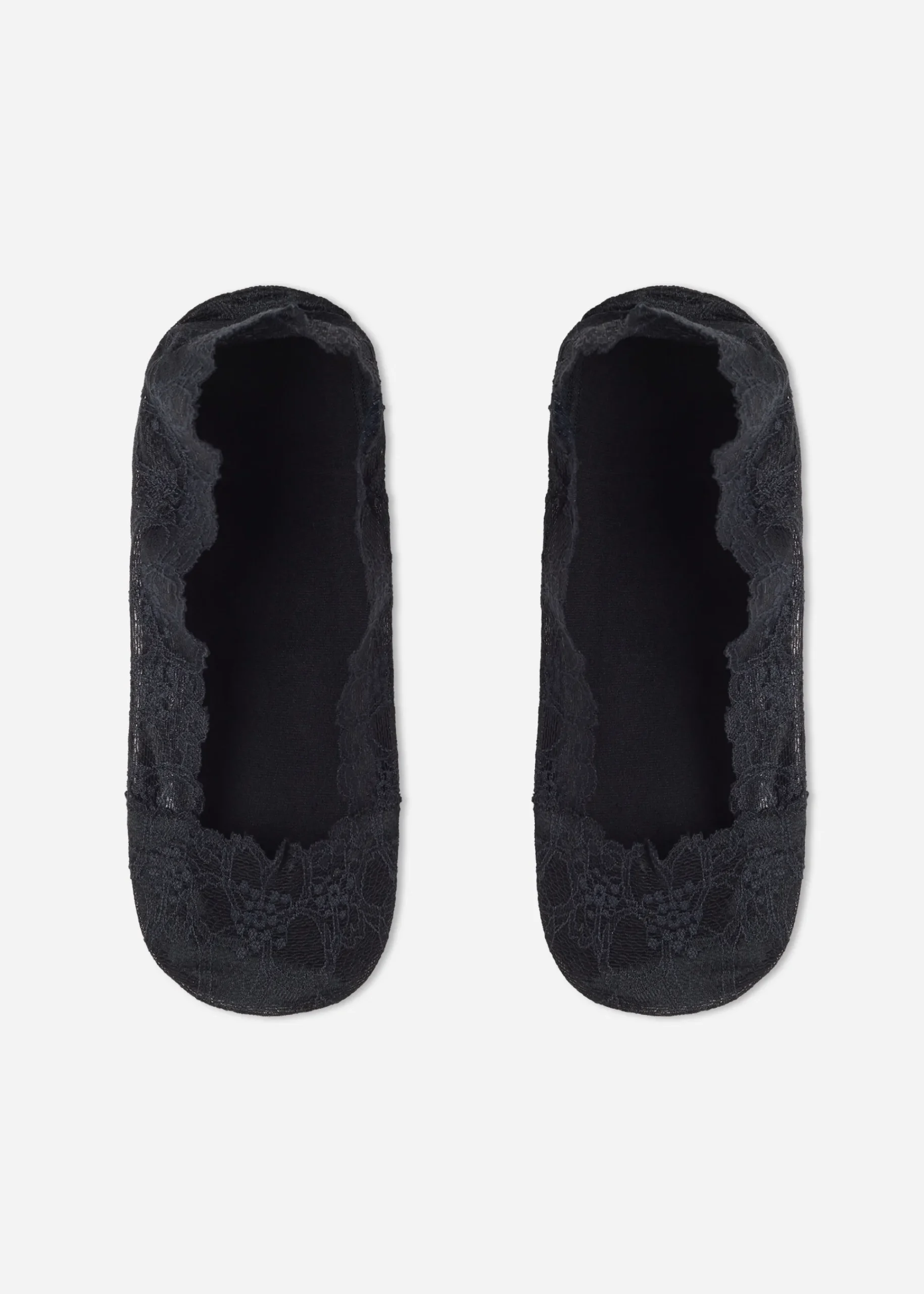 Invisible^Calzedonia Patterned Invisible Socks 9282 - Black Lace