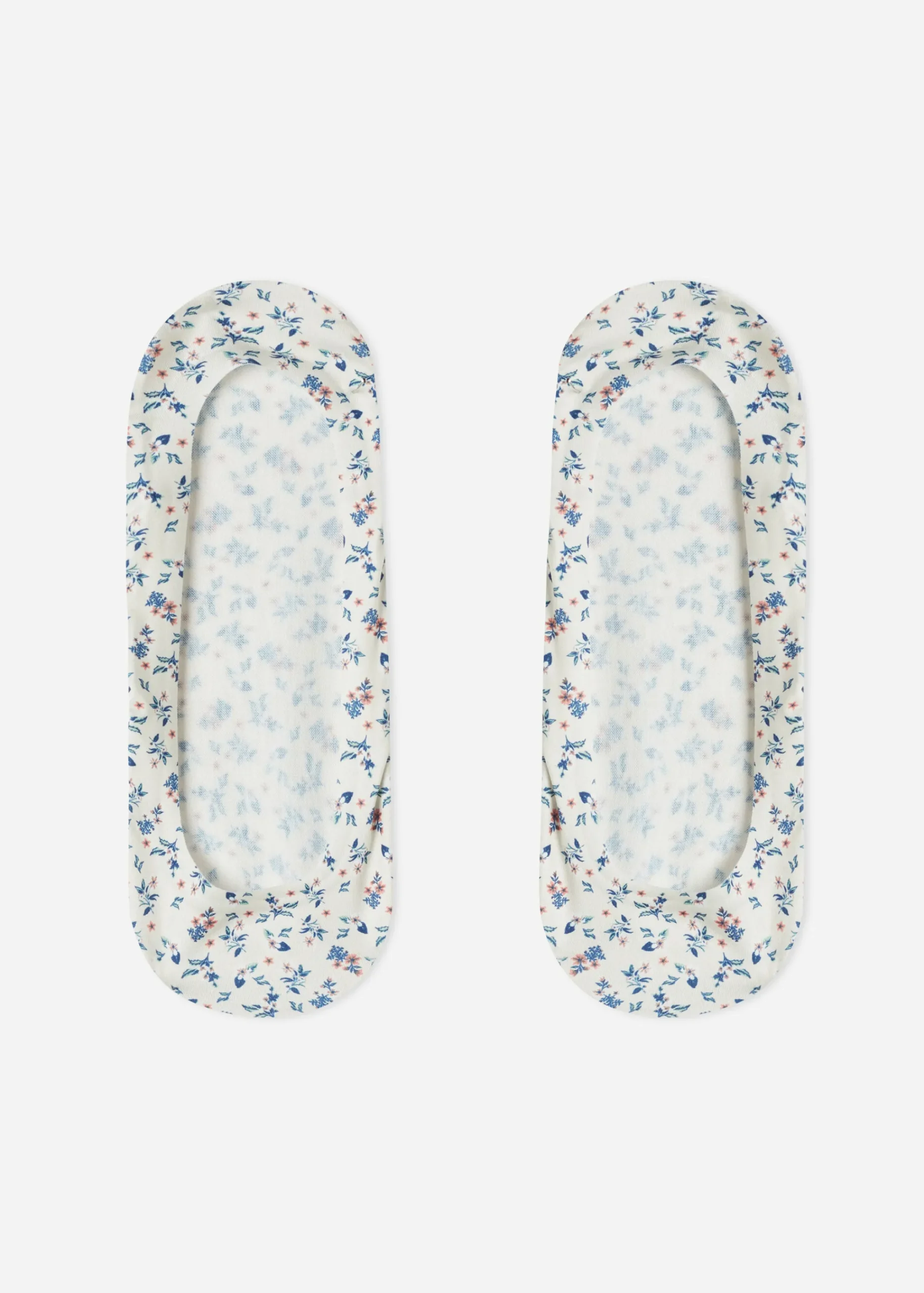 Invisible^Calzedonia Patterned Invisible Socks 9281 - White Floral