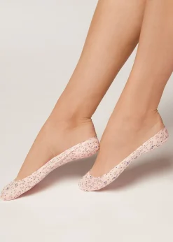 Invisible^Calzedonia Patterned Invisible Socks 9280 - Pink Flowers
