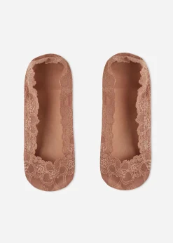Invisible^Calzedonia Patterned Invisible Socks 9283 - Natural Lace