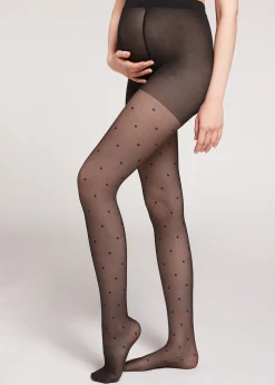 Premaman^Calzedonia Polka Dot Maternity Tights 019 - Black
