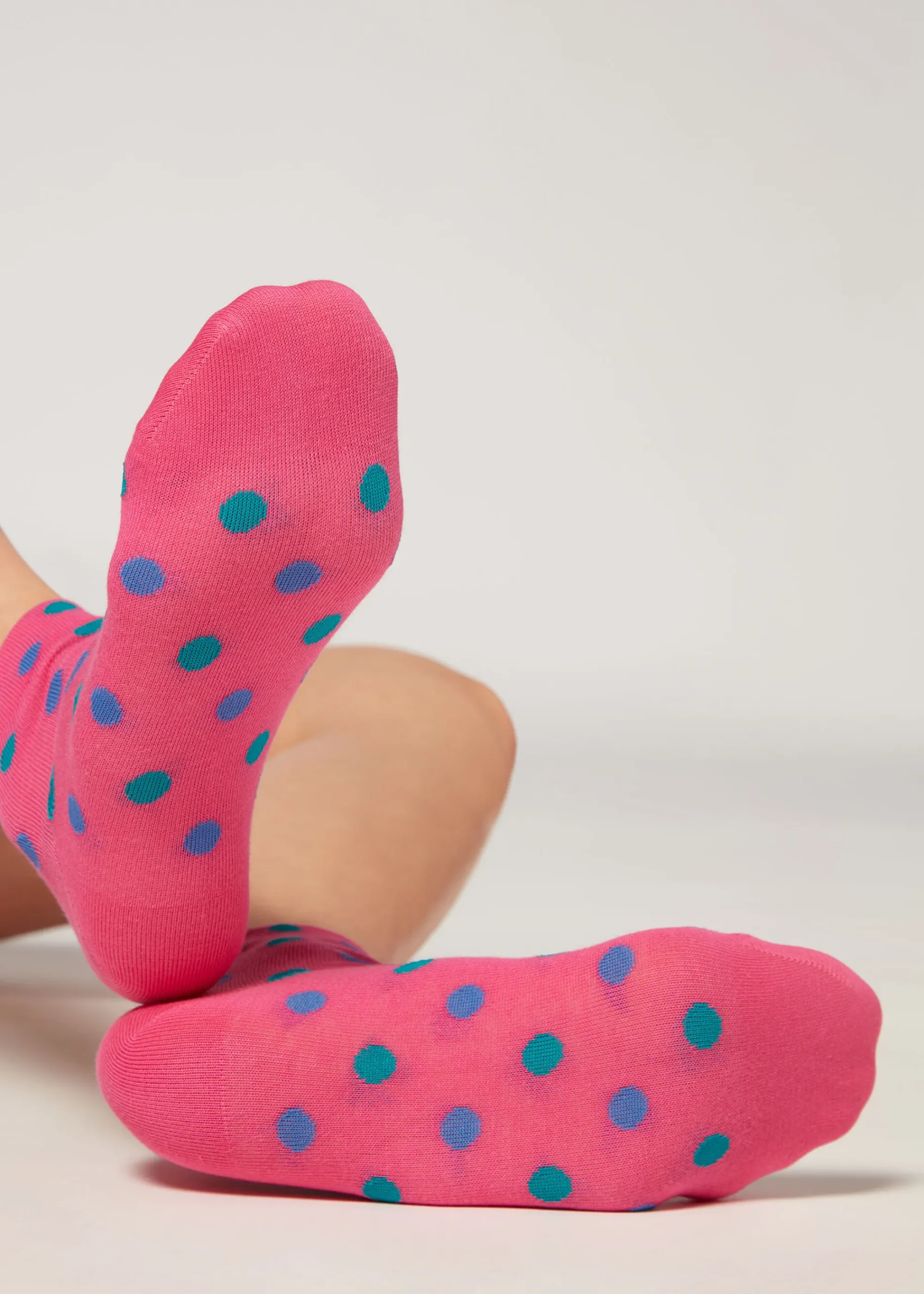 Short Socks^Calzedonia Polka Dot Pattern Short Socks 9663 - Fuchsia Polka Dot