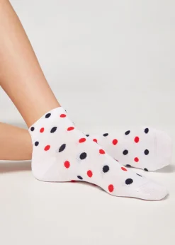 Short Socks^Calzedonia Polka Dot Pattern Short Socks 9660 - White Polka Dot