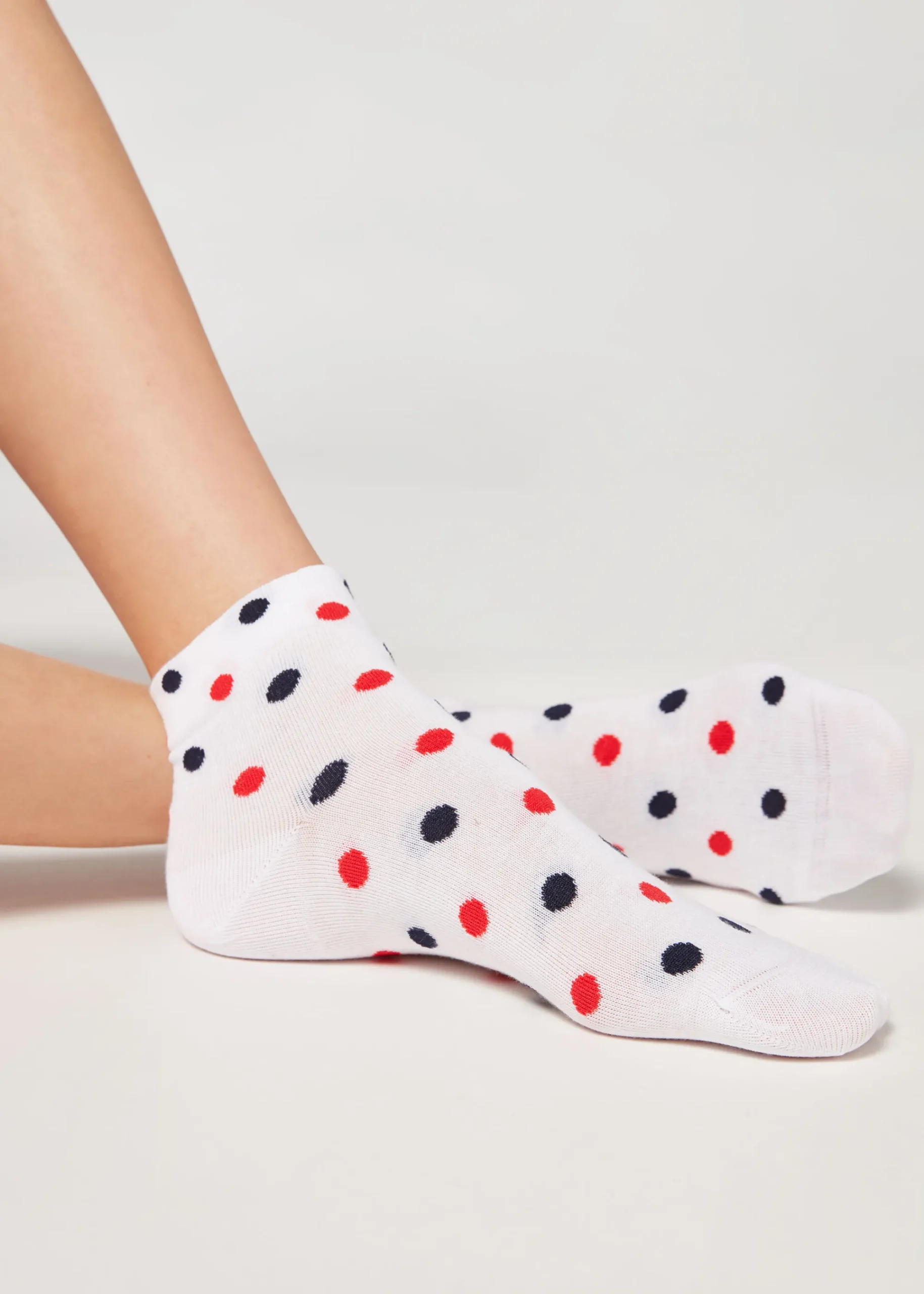 Short Socks^Calzedonia Polka Dot Pattern Short Socks 9660 - White Polka Dot