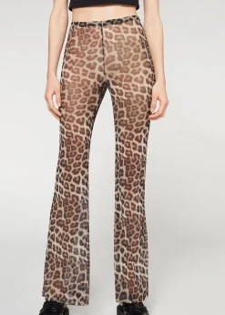 Trousers^Calzedonia Printed Tulle Flared Leggings 609C - Speckled Beige