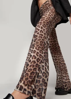 Trousers^Calzedonia Printed Tulle Flared Leggings 609C - Speckled Beige