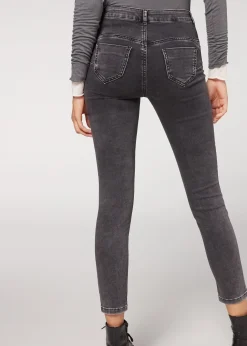 Jeans^Calzedonia Push-Up And Soft Touch Jeans 4597 - Washed Acid Grey