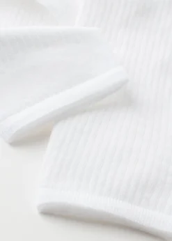 Short Socks^Calzedonia Ribbed Short Socks 9772 - White Rib
