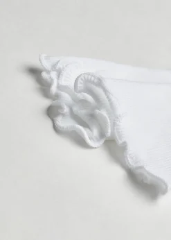 Short Socks^Calzedonia Ribbed Short Socks With Romantic Trim 9197 - Ribbed Romantic White