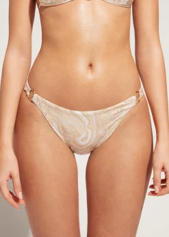 Bikini^Calzedonia Ring Bikini Bottoms Melbourne 631C - Gold Marble