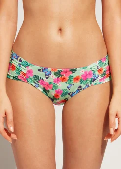 Bikini^Calzedonia Ruched Bikini Bottoms Malibu 638C - Butterfly Patterns