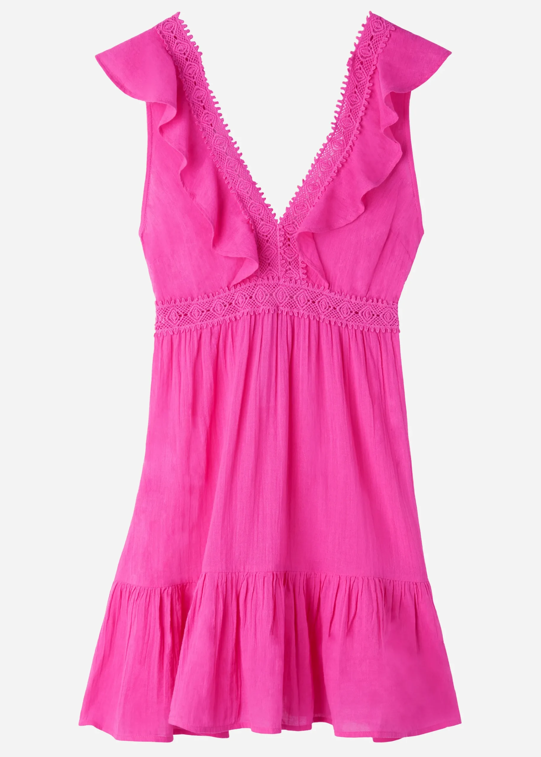 Beachwear^Calzedonia Ruffle Passementerie Short Dress 614C - Bright Pink