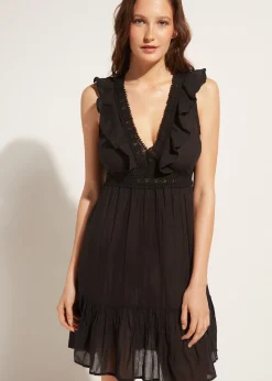 Beachwear^Calzedonia Ruffle Passementerie Short Dress 06 - Black
